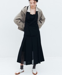 LE CIEL BLEU | プリーテッドスカートwシアーディティール / Pleated Skirt w/Sheer Detail(スカート)