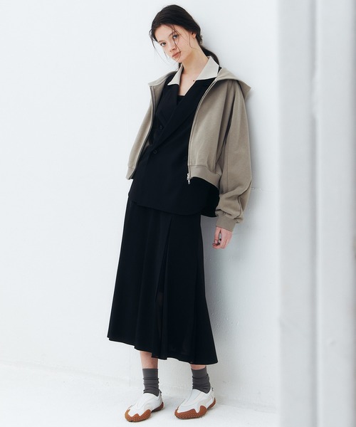 LE CIEL BLEU(ルシェルブルー)の「プリーテッドスカートwシアーディティール / Pleated Skirt w/Sheer Detail(スカート・レディース・ブラック/グレー・34/36/38)」の5枚目の写真