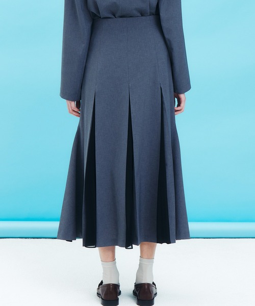 LE CIEL BLEU(ルシェルブルー)の「プリーテッドスカートwシアーディティール / Pleated Skirt w/Sheer Detail(スカート・レディース・ブラック/グレー・34/36/38)」の17枚目の写真