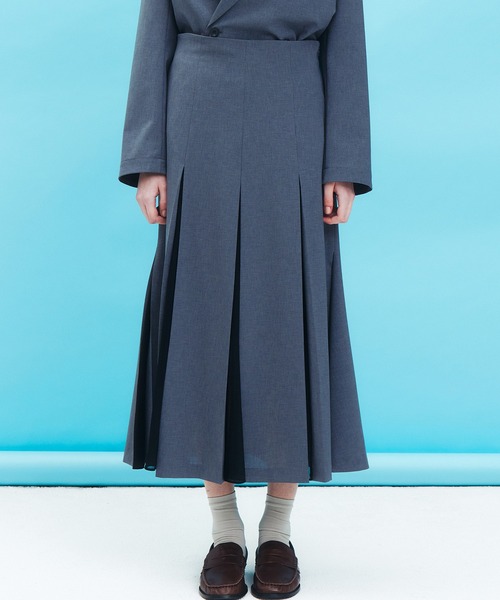 LE CIEL BLEU(ルシェルブルー)の「プリーテッドスカートwシアーディティール / Pleated Skirt w/Sheer Detail(スカート・レディース・ブラック/グレー・34/36/38)」の16枚目の写真