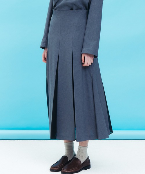 LE CIEL BLEU(ルシェルブルー)の「プリーテッドスカートwシアーディティール / Pleated Skirt w/Sheer Detail(スカート・レディース・ブラック/グレー・34/36/38)」の14枚目の写真