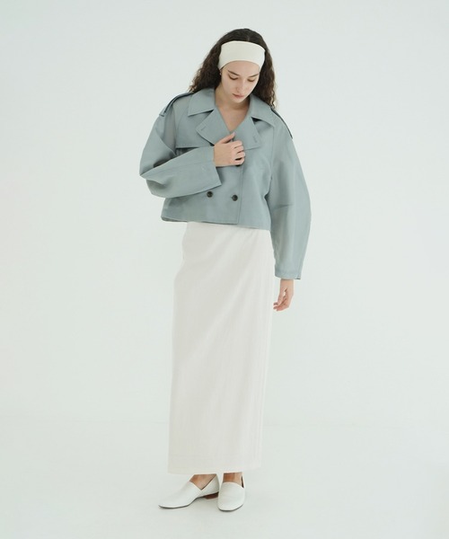 CLANE(クラネ)の「SHEER SHORT TRENCH JACKET(トレンチコート・レディース・アイボリー/ブラック・1)」の22枚目の写真