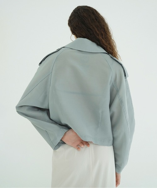 CLANE（クラネ）の「SHEER SHORT TRENCH JACKET（トレンチコート・レディース・アイボリー/ブラック・1）」の19枚目の写真