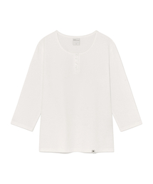 (w) TCM henley neck three-quarter sleeve (white)