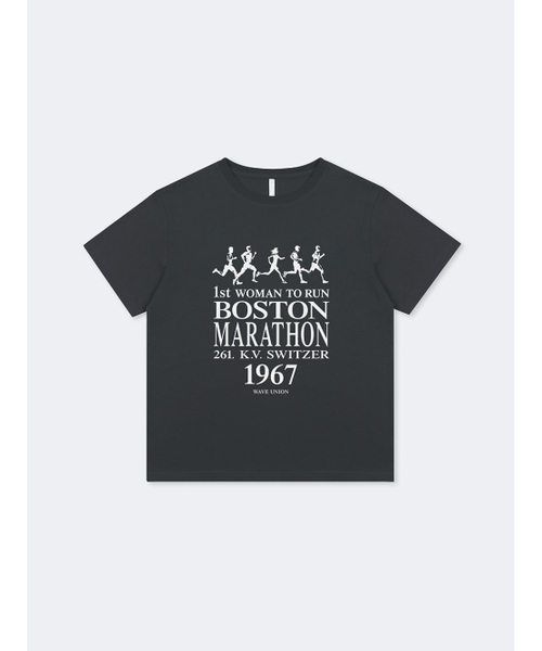 WAVE UNION(ウェーブユニオン)の「Kathrine T-shirt charcoal(Tシャツ/カットソー・レディース・チャコール・2/3/1)」の2枚目の写真