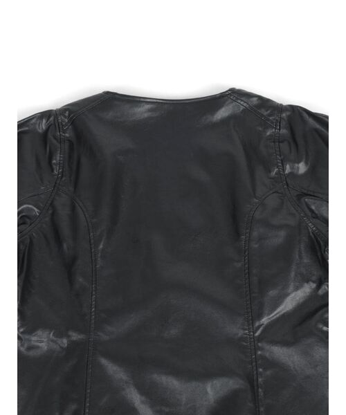 :ETHROF(イーサオブ)の「FAUX LEATHER RIBBON DETAIL BLOUSE(シャツ/ブラウス・レディース・ブラック・MEDIUM)」の14枚目の写真