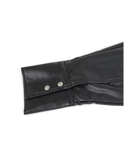 :ETHROF(イーサオブ)の「FAUX LEATHER RIBBON DETAIL BLOUSE(シャツ/ブラウス・レディース・ブラック・MEDIUM)」の16枚目の写真