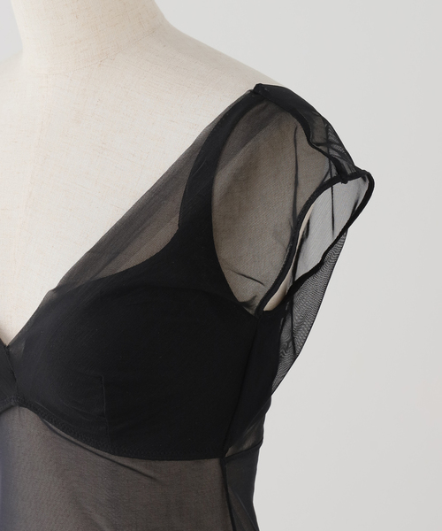 IENA（イエナ）の「NICENICE MOMENT/ナイスナイスモーメント MESH FRENCH TOP N3-26S-030（その他トップス・レディース・ブラック/ベージュ・X-SMALL/SMALL）」の5枚目の写真