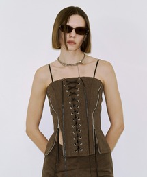 JOSE MOON | LACEUP SWEAT BUSTIER/レースアップスウェットビスチェ(その他トップス)
