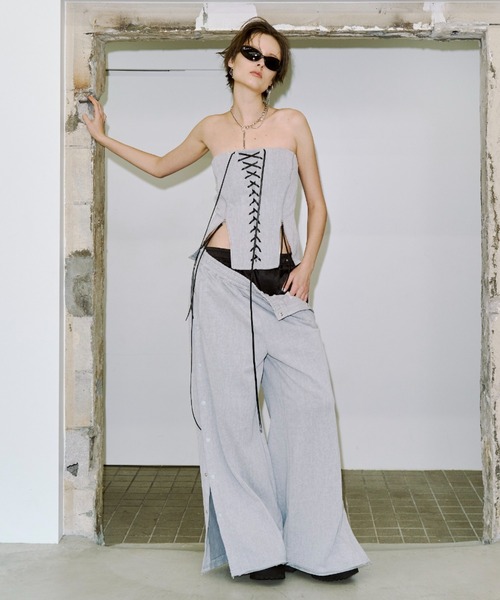 JOSE MOON(ジョゼムーン)の「LACEUP SWEAT BUSTIER/レースアップスウェットビスチェ(その他トップス・レディース・ブラック/グレー/ブラウン・38/36)」の9枚目の写真