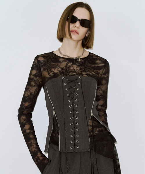 JOSE MOON(ジョゼムーン)の「LACEUP SWEAT BUSTIER/レースアップスウェットビスチェ(その他トップス・レディース・ブラック/グレー/ブラウン・38/36)」の16枚目の写真