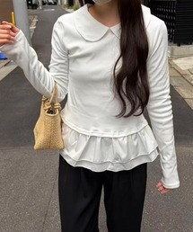 Round Collar Frill Top