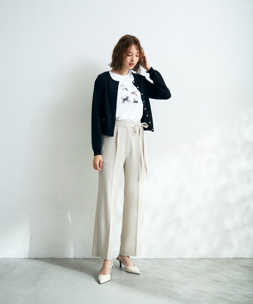 MISCH MASCH（ミッシュマッシュ）の「2026春夏新作 ベーシックビジュー釦カーディガン（カーディガン/ボレロ・レディース・グリーン/レッド/ホワイト/ブラック/ブルー・ﾌﾘ-）」の11枚目の写真
