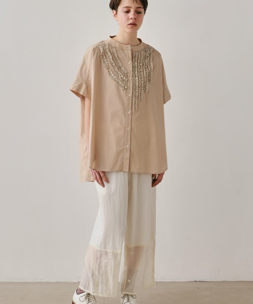 Kelen(ケレン)の「「KELEN / ケレン」裾切替シアー刺繍イージーパンツ(その他パンツ・レディース・チャコールグレー/ブラック/アイボリー・S/M)」の4枚目の写真