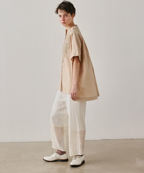Kelen(ケレン)の「「KELEN / ケレン」裾切替シアー刺繍イージーパンツ(その他パンツ・レディース・チャコールグレー/ブラック/アイボリー・S/M)」の6枚目の写真