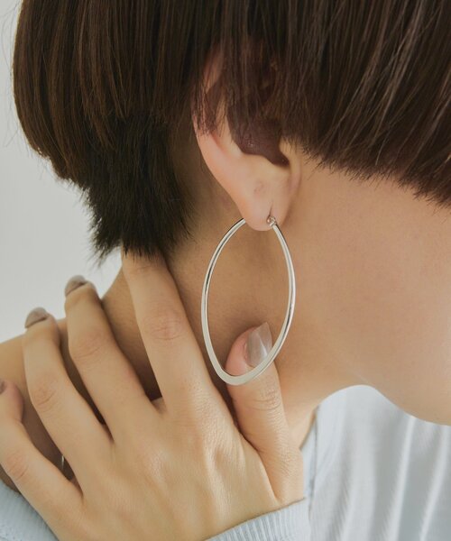 ear PAPILLONNER(イアパピヨネ)の「《金属アレルギー対応/ステンレス》マーキスフープピアス(ピアス(両耳用)・レディース・シルバー/ゴールド・FREE)」の6枚目の写真