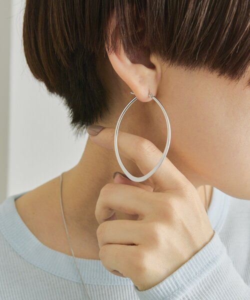 ear PAPILLONNER(イアパピヨネ)の「《金属アレルギー対応/ステンレス》マーキスフープピアス(ピアス(両耳用)・レディース・シルバー/ゴールド・FREE)」の7枚目の写真