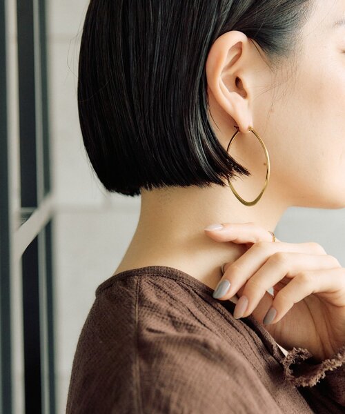 ear PAPILLONNER(イアパピヨネ)の「《金属アレルギー対応/ステンレス》マーキスフープピアス(ピアス(両耳用)・レディース・シルバー/ゴールド・FREE)」の16枚目の写真