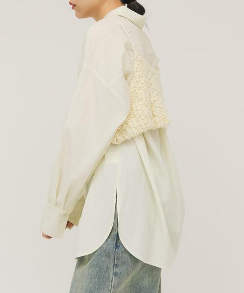 KBF（ケイビーエフ）の「オーバーサイズミニマルシャツ（シャツ/ブラウス・レディース・ダークブラウン/グリーン系その他/アイボリー・ONE）」の4枚目の写真