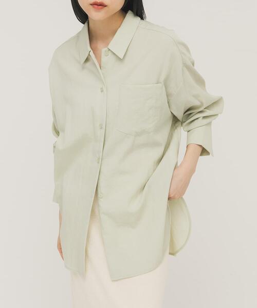 KBF（ケイビーエフ）の「オーバーサイズミニマルシャツ（シャツ/ブラウス・レディース・ダークブラウン/グリーン系その他/アイボリー・ONE）」の12枚目の写真