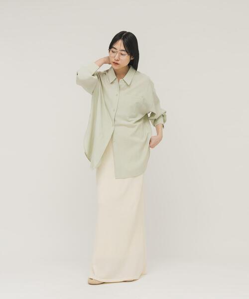 KBF（ケイビーエフ）の「オーバーサイズミニマルシャツ（シャツ/ブラウス・レディース・ダークブラウン/グリーン系その他/アイボリー・ONE）」の15枚目の写真