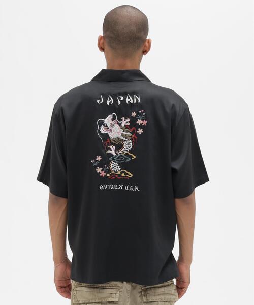 AVIREX（アヴィレックス）の「SOUVENIR S/S SHIRT”DRAGON ＆CHERRY BLOSSOMS" / スーベニア ショートスリーブ シャツ ドラゴン＆チェリーブロッサム（シャツ/ブラウス・メンズ・ナチュラル/ブラック/ネイビー・2XL/XL/M/L）」の11枚目の写真