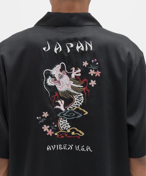 AVIREX（アヴィレックス）の「SOUVENIR S/S SHIRT”DRAGON ＆CHERRY BLOSSOMS" / スーベニア ショートスリーブ シャツ ドラゴン＆チェリーブロッサム（シャツ/ブラウス・メンズ・ナチュラル/ブラック/ネイビー・2XL/XL/M/L）」の16枚目の写真