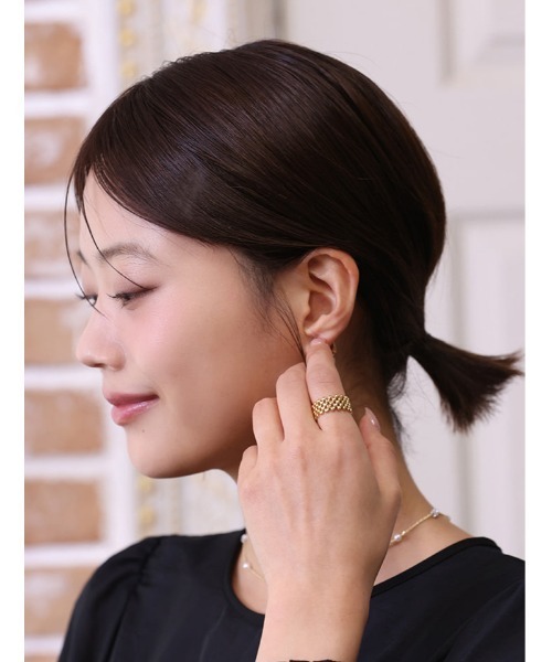 Edit Sheen（エディットシーン）の「ドットメッシュワイドフリーリング（リング・レディース・シルバー/ゴールド・FREE）」の3枚目の写真