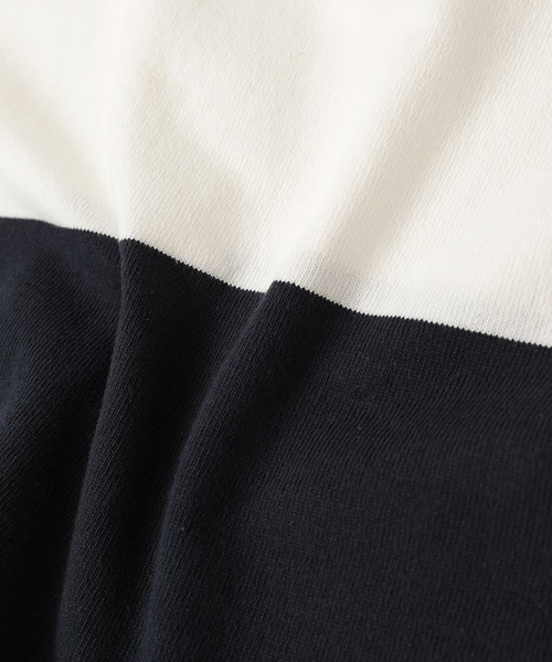 CLANE（クラネ）の「【CLANE/クラネ】DEEP NECK WIDE RUGBY SHIRTS/ディープネックワイドラグビーシャツ（シャツ/ブラウス・レディース・ネイビー/グレー・1）」の10枚目の写真