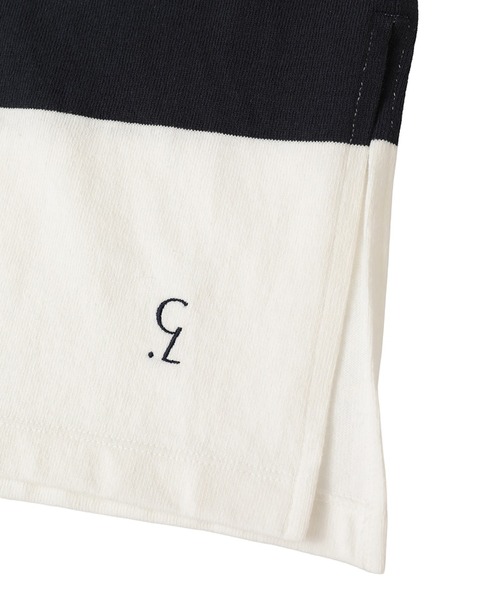 CLANE（クラネ）の「【CLANE/クラネ】DEEP NECK WIDE RUGBY SHIRTS/ディープネックワイドラグビーシャツ（シャツ/ブラウス・レディース・ネイビー/グレー・1）」の8枚目の写真