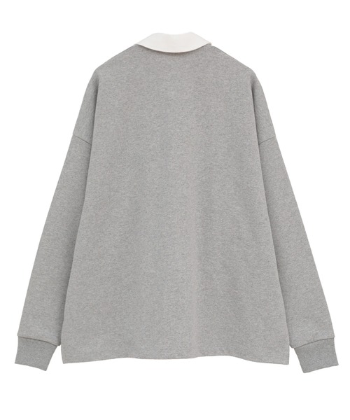 CLANE（クラネ）の「【CLANE/クラネ】DEEP NECK WIDE RUGBY SHIRTS/ディープネックワイドラグビーシャツ（シャツ/ブラウス・レディース・ネイビー/グレー・1）」の16枚目の写真
