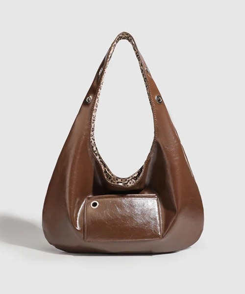 UP START（アップスタート）の「【TUNE】合皮レオパードバッグ（ショルダーバッグ・レディース・ブラウン/ブラック・FREE）」の2枚目の写真