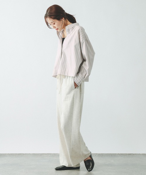GLOBAL WORK（グローバルワーク）の「365日マイスタイルクロップドシャツ/655897（シャツ/ブラウス・レディース・ライトブルー/サックスブルー/グレイッシュベージュ/ライトイエロー・MEDIUM/LARGE）」の18枚目の写真