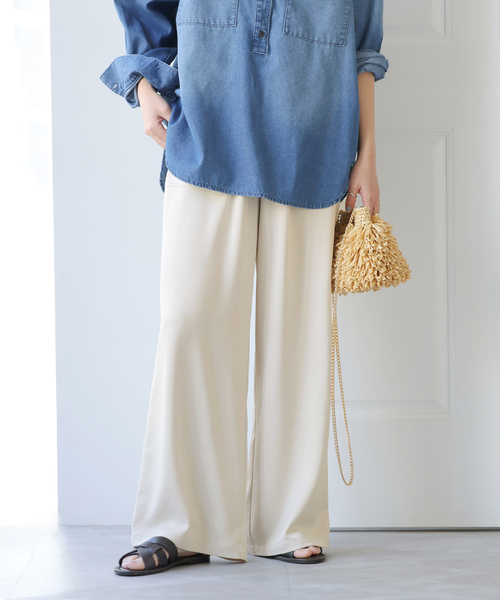 JOURNAL STANDARD relume（ジャーナルスタンダード　レリューム）の「《追加2》サテンベイカーパンツ（その他パンツ・レディース・ブラック系その他/カーキ/ベージュ・38/36）」の13枚目の写真