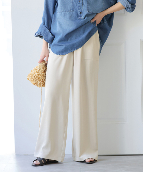 JOURNAL STANDARD relume（ジャーナルスタンダード　レリューム）の「《追加2》サテンベイカーパンツ（その他パンツ・レディース・ブラック系その他/カーキ/ベージュ・38/36）」の14枚目の写真