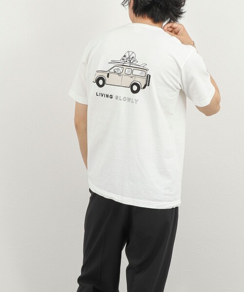 NOLLEY’S（ノーリーズ）の「別注 SLOWLY WAGON バックプリントTシャツ 26SS（Tシャツ/カットソー・メンズ・ミント/ホワイト/ライトグレー・S/M/L）」の6枚目の写真