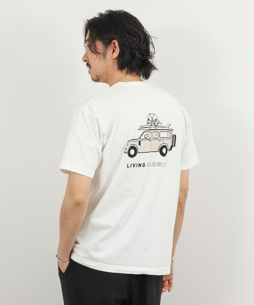 NOLLEY’S（ノーリーズ）の「別注 SLOWLY WAGON バックプリントTシャツ 26SS（Tシャツ/カットソー・メンズ・ミント/ホワイト/ライトグレー・S/M/L）」の7枚目の写真