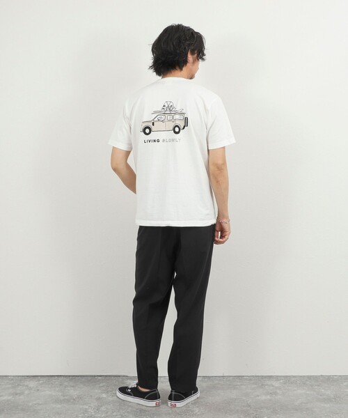 NOLLEY’S（ノーリーズ）の「別注 SLOWLY WAGON バックプリントTシャツ 26SS（Tシャツ/カットソー・メンズ・ミント/ホワイト/ライトグレー・S/M/L）」の9枚目の写真
