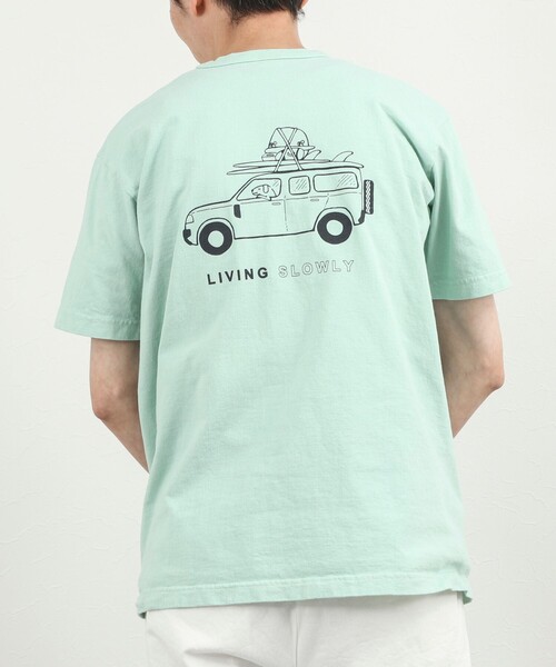 NOLLEY’S（ノーリーズ）の「別注 SLOWLY WAGON バックプリントTシャツ 26SS（Tシャツ/カットソー・メンズ・ミント/ホワイト/ライトグレー・S/M/L）」の16枚目の写真