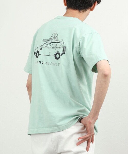 NOLLEY’S（ノーリーズ）の「別注 SLOWLY WAGON バックプリントTシャツ 26SS（Tシャツ/カットソー・メンズ・ミント/ホワイト/ライトグレー・S/M/L）」の18枚目の写真