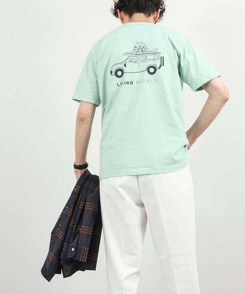NOLLEY’S（ノーリーズ）の「別注 SLOWLY WAGON バックプリントTシャツ 26SS（Tシャツ/カットソー・メンズ・ミント/ホワイト/ライトグレー・S/M/L）」の19枚目の写真