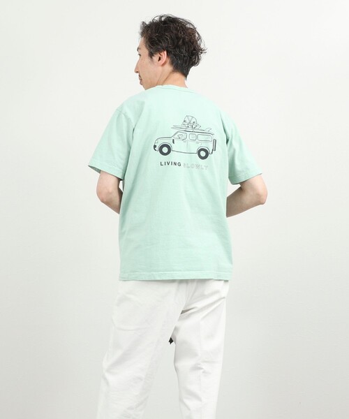 NOLLEY’S（ノーリーズ）の「別注 SLOWLY WAGON バックプリントTシャツ 26SS（Tシャツ/カットソー・メンズ・ミント/ホワイト/ライトグレー・S/M/L）」の21枚目の写真