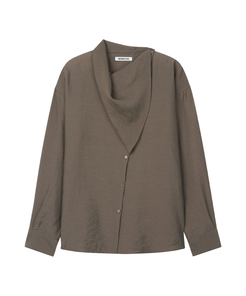 MIDNLOW(ミッドアンドロー)の「Unbalanced Scarf Shirts (Brown)(シャツ/ブラウス・レディース・その他・FREE)」の3枚目の写真