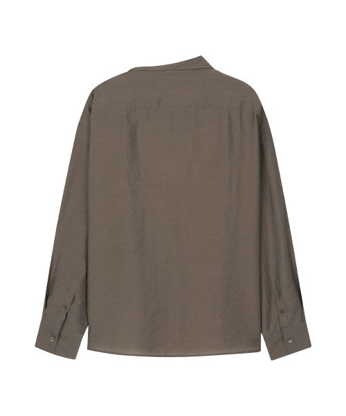 MIDNLOW(ミッドアンドロー)の「Unbalanced Scarf Shirts (Brown)(シャツ/ブラウス・レディース・その他・FREE)」の4枚目の写真