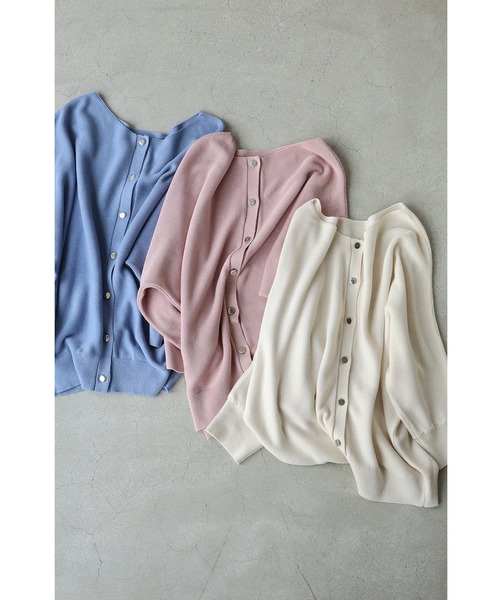 cawaii（カワイイ）の「上半身の丸さを丸っとカバー ゆるニットカーディガン（カーディガン/ボレロ・レディース・アイボリー/ピンク/ブルー・FREE）」の19枚目の写真