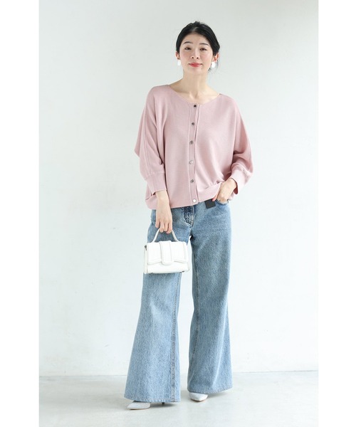 cawaii（カワイイ）の「上半身の丸さを丸っとカバー ゆるニットカーディガン（カーディガン/ボレロ・レディース・アイボリー/ピンク/ブルー・FREE）」の8枚目の写真