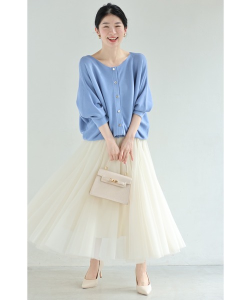 cawaii（カワイイ）の「上半身の丸さを丸っとカバー ゆるニットカーディガン（カーディガン/ボレロ・レディース・アイボリー/ピンク/ブルー・FREE）」の11枚目の写真