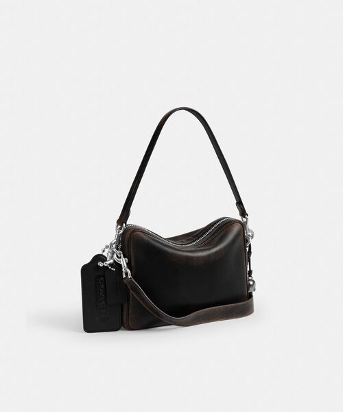 極美品✨COACH コーチ ボディバッグ オールレザー ブラック　ダブルチャーム コーチ アウトレット ショルダーバッグ レディース シグネチャー