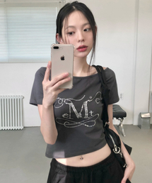 グリント ワンショルダー キュービックポイント アンバランス 半袖Tシャツ