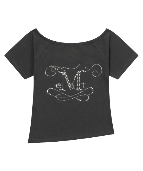 MUCENT(ムセント)の「グリント ワンショルダー キュービックポイント アンバランス 半袖Tシャツ(Tシャツ/カットソー・レディース・チャコール・FREE)」の10枚目の写真